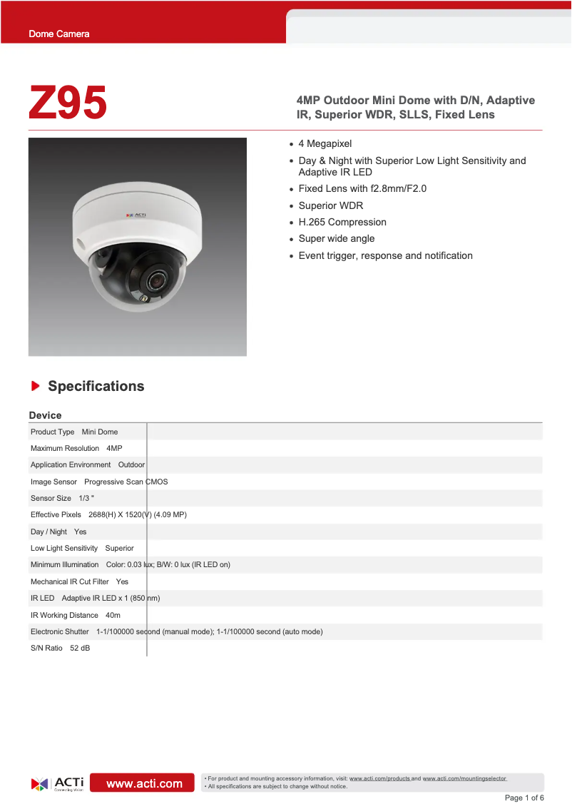 Imagen de la primera página del manual del dispositivo Z95