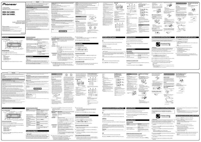 Imagen de la primera página del manual del dispositivo DEH-S6100BS