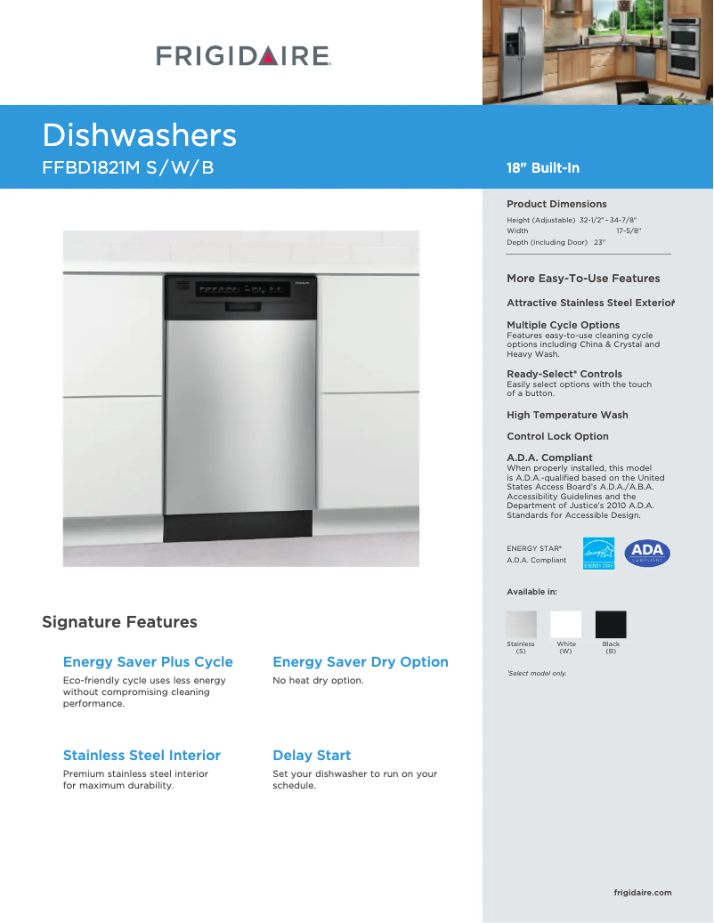 Imagen de la primera página del manual del dispositivo FFBD1821M