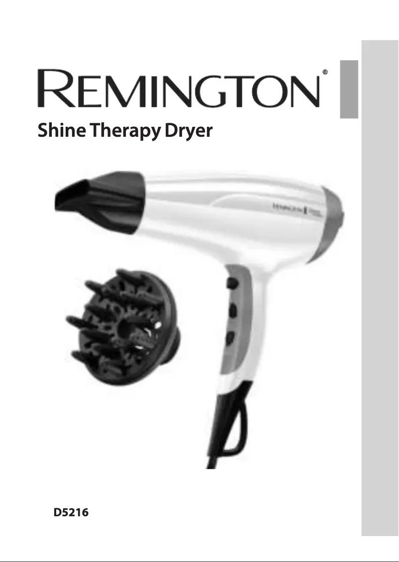 Página 1 del manual Manual de usuario Remington Shine Therapy D5216