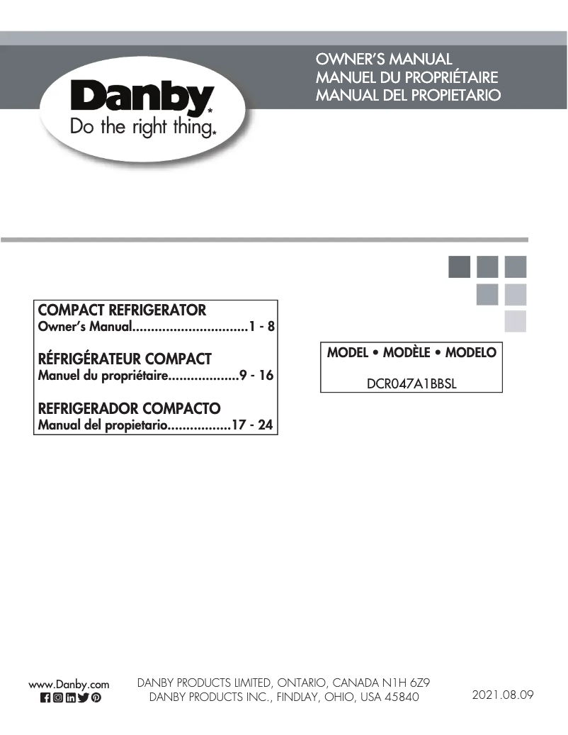 Página 1 del manual Manual de usuario Danby DCR047A1BBSL