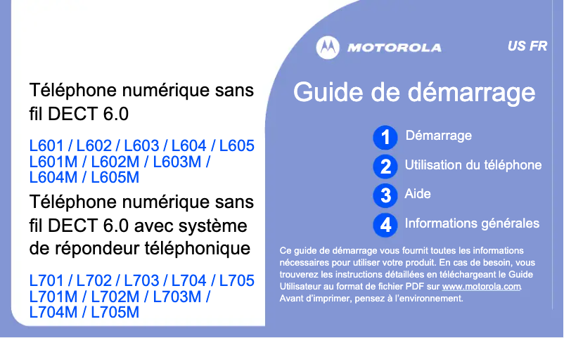 Imagen de la primera página del manual del dispositivo L601M