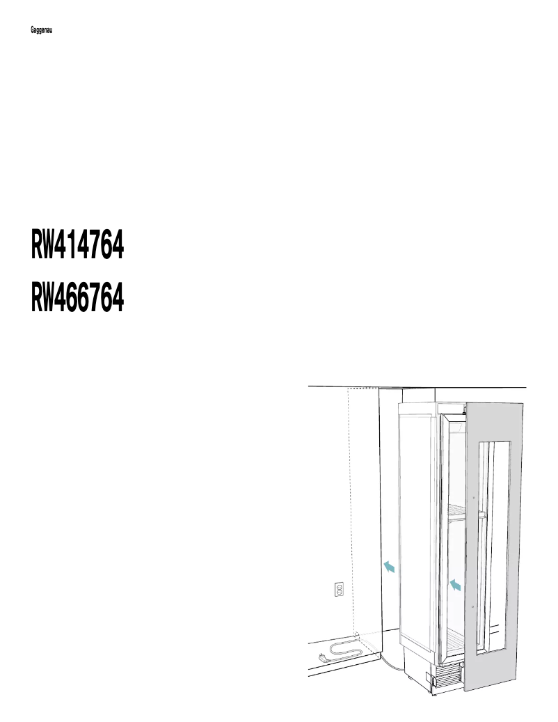 Página 1 del manual Guía de instalación Gaggenau RW466764