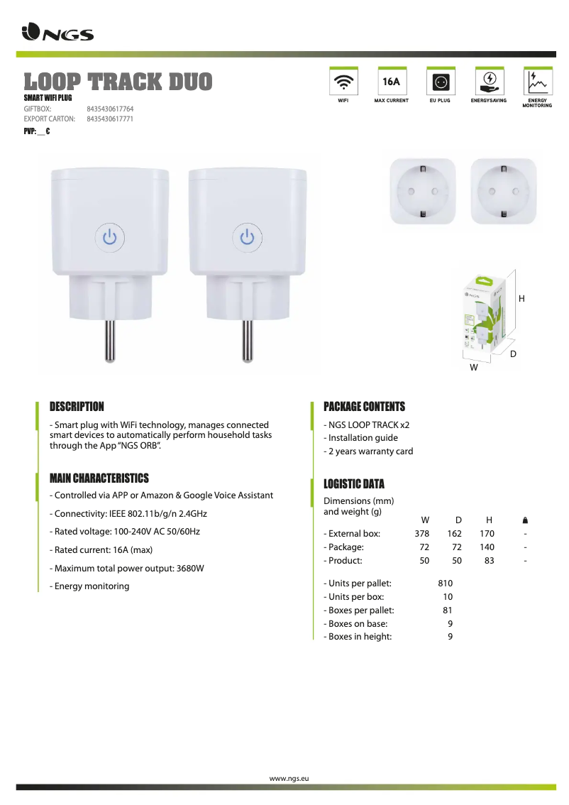 Imagen de la primera página del manual del dispositivo LOOP Track DUO