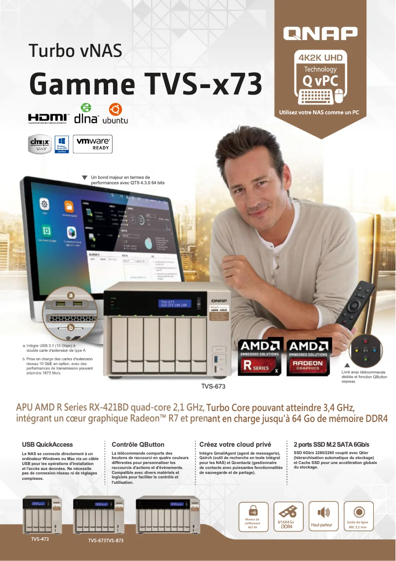 Página 1 del manual Ficha técnica QNAP TVS-873