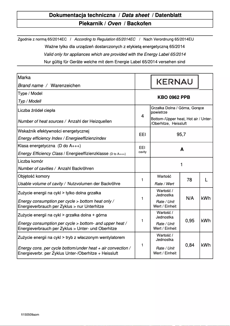 Imagen de la primera página del manual del dispositivo KBO0962PPB