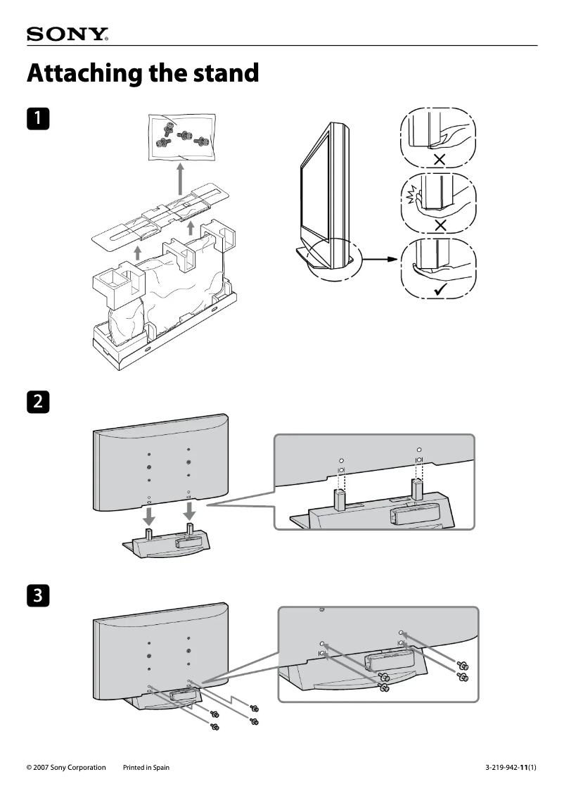Página nº 1 - Guía de instalación Sony KDL-46V3000