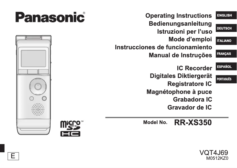 Página 1 del manual Manual de usuario Panasonic RR-XS350E