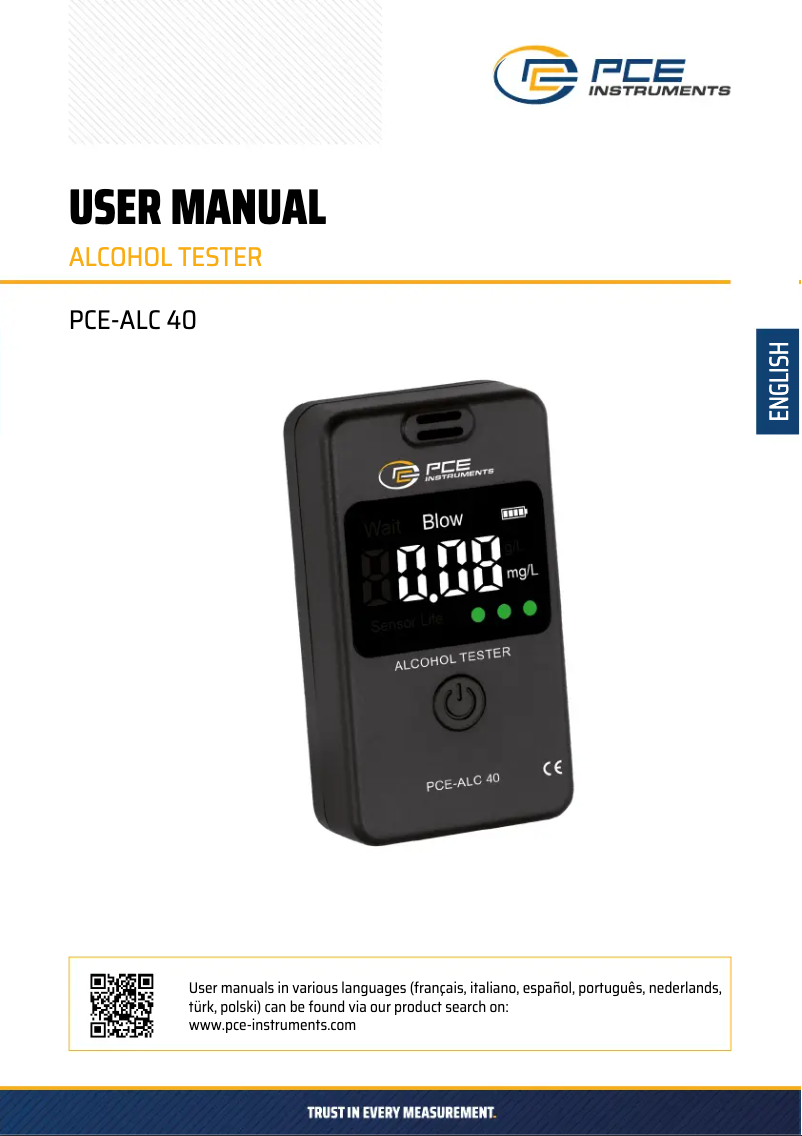 Página nº 1 - Manual de usuario PCE Instruments PCE-ALC 40