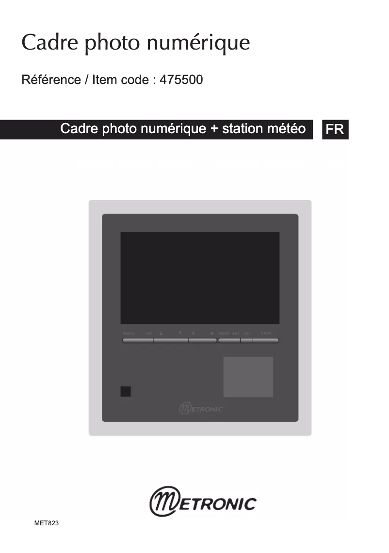 Página 1 del manual Manual de usuario Metronic 475500