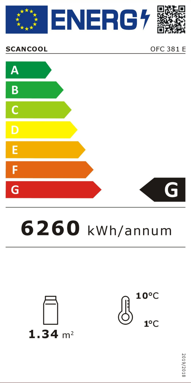 Página 1 del manual Etiqueta energética Scancool OFC 381 E