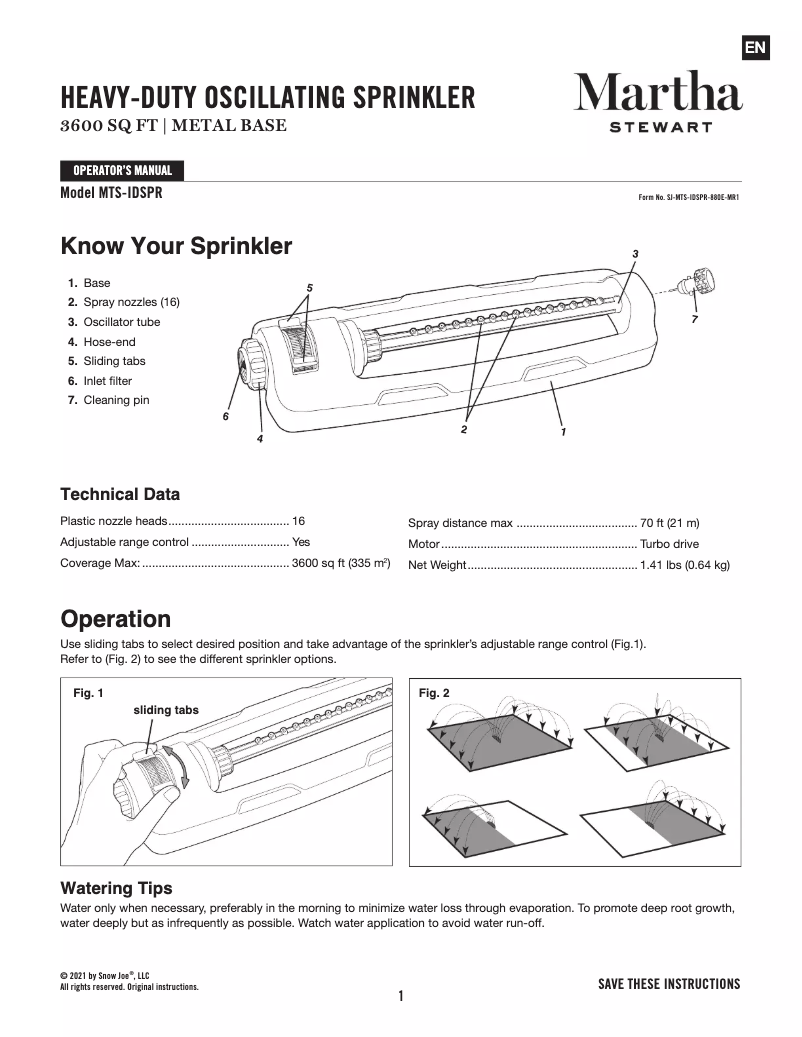 Página 1 del manual Manual de usuario Martha Stewart MTS-IDSPR
