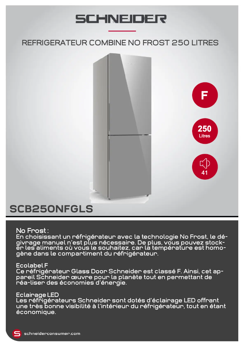 Página 1 del manual Ficha técnica Schneider SCB250NFGLS