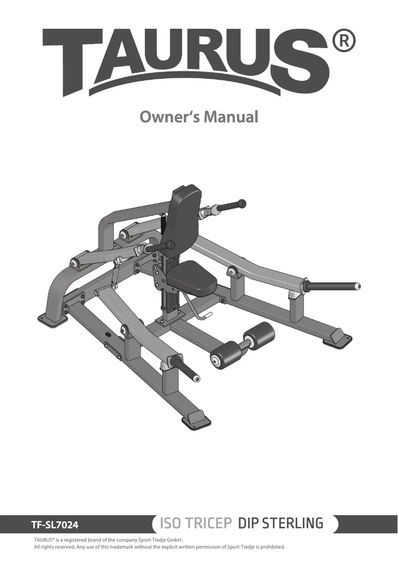 Página nº 1 - Manual de usuario Taurus Iso Triceps Dip Sterling