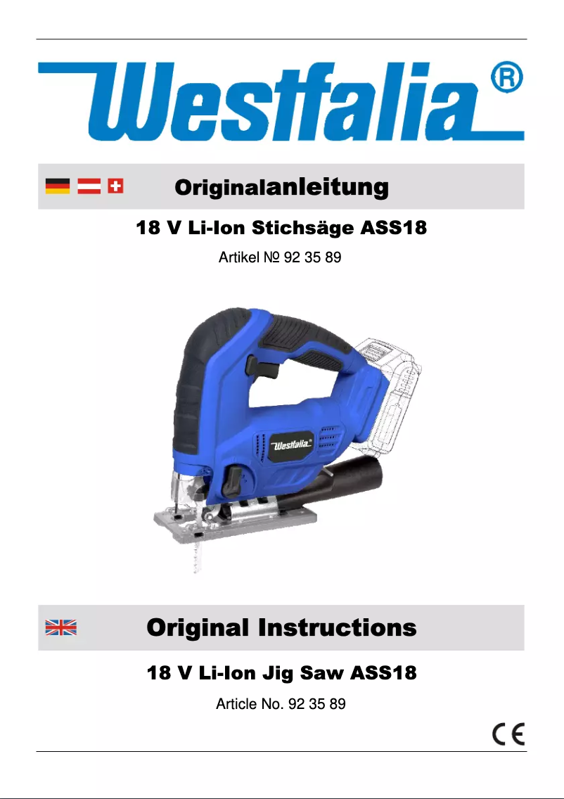 Imagen de la primera página del manual del dispositivo ASS18