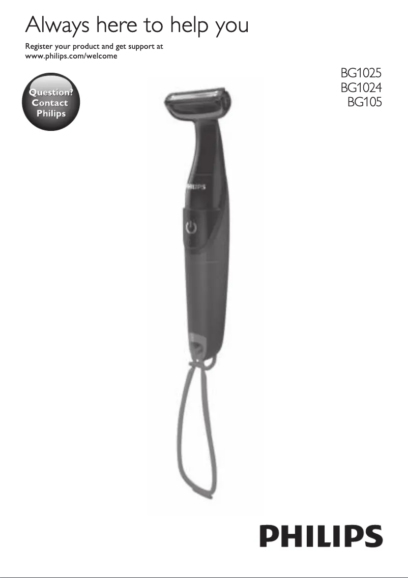 Página 1 del manual Manual de usuario Philips Bodygroom Series 1000 BG105