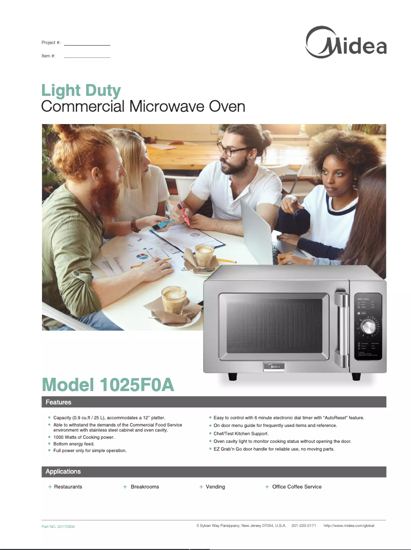 Página 1 del manual Manual de usuario Midea 1025F0A