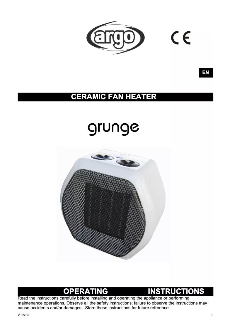 Página nº 1 - Manual de usuario Argoclima Grunge