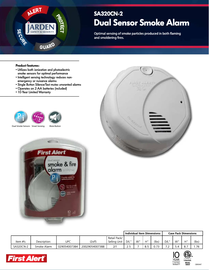 Imagen de la primera página del manual del dispositivo SA320CN