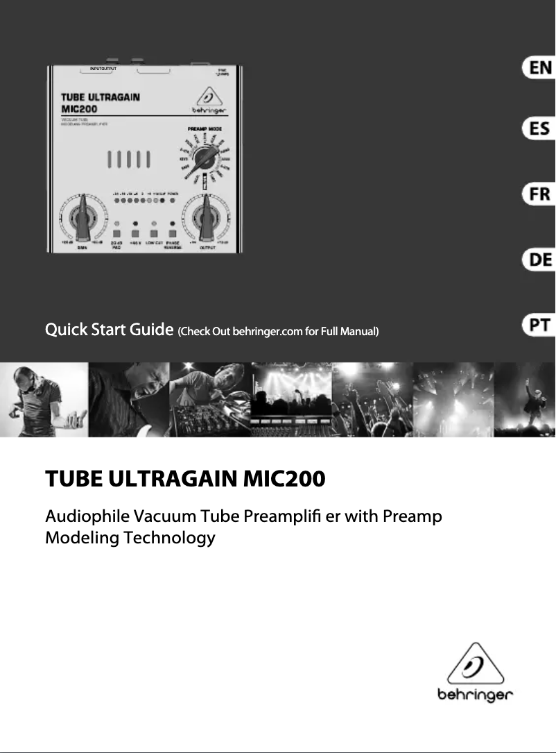 Imagen de la primera página del manual del dispositivo Tube Ultragain MIC200