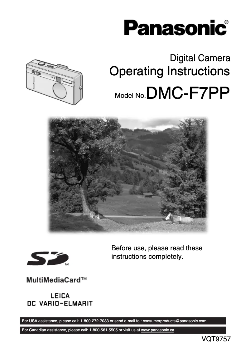 Imagen de la primera página del manual del dispositivo Lumix DMC-F7