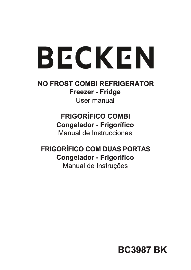 Página nº 1 - Manual de usuario Becken BC3987 BK