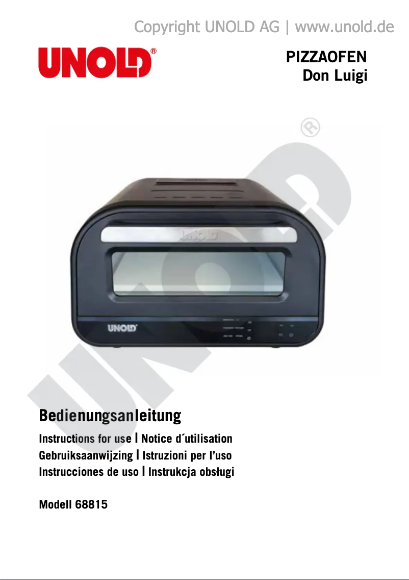 Página 1 del manual Manual de usuario Unold Don Luigi 68815