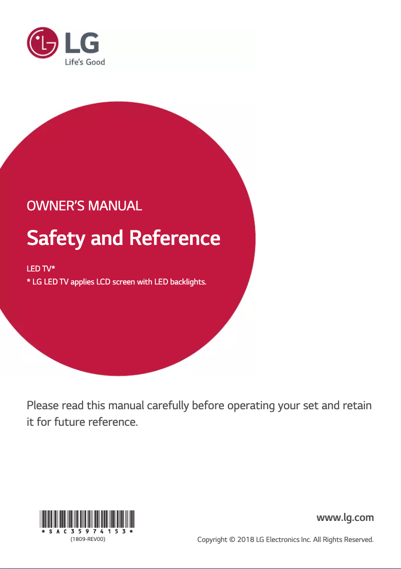 Imagen de la primera página del manual del dispositivo 43LU341H