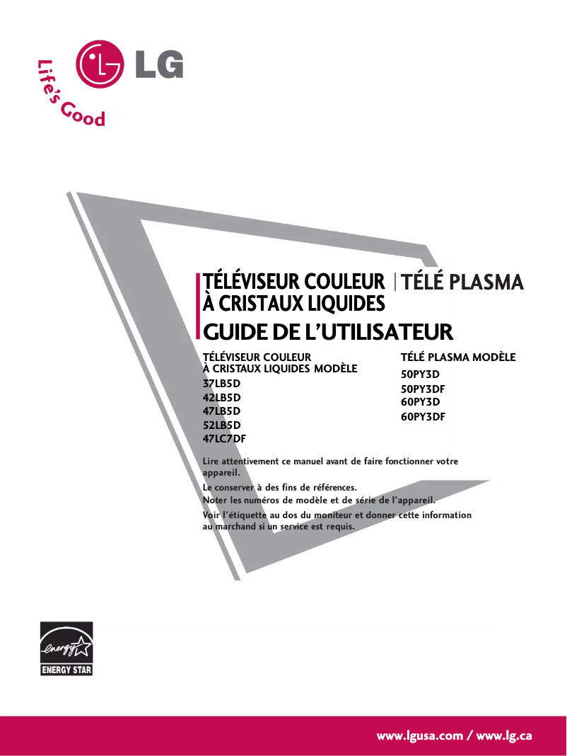 Página nº 1 - Manual de usuario LG 47LC7DF