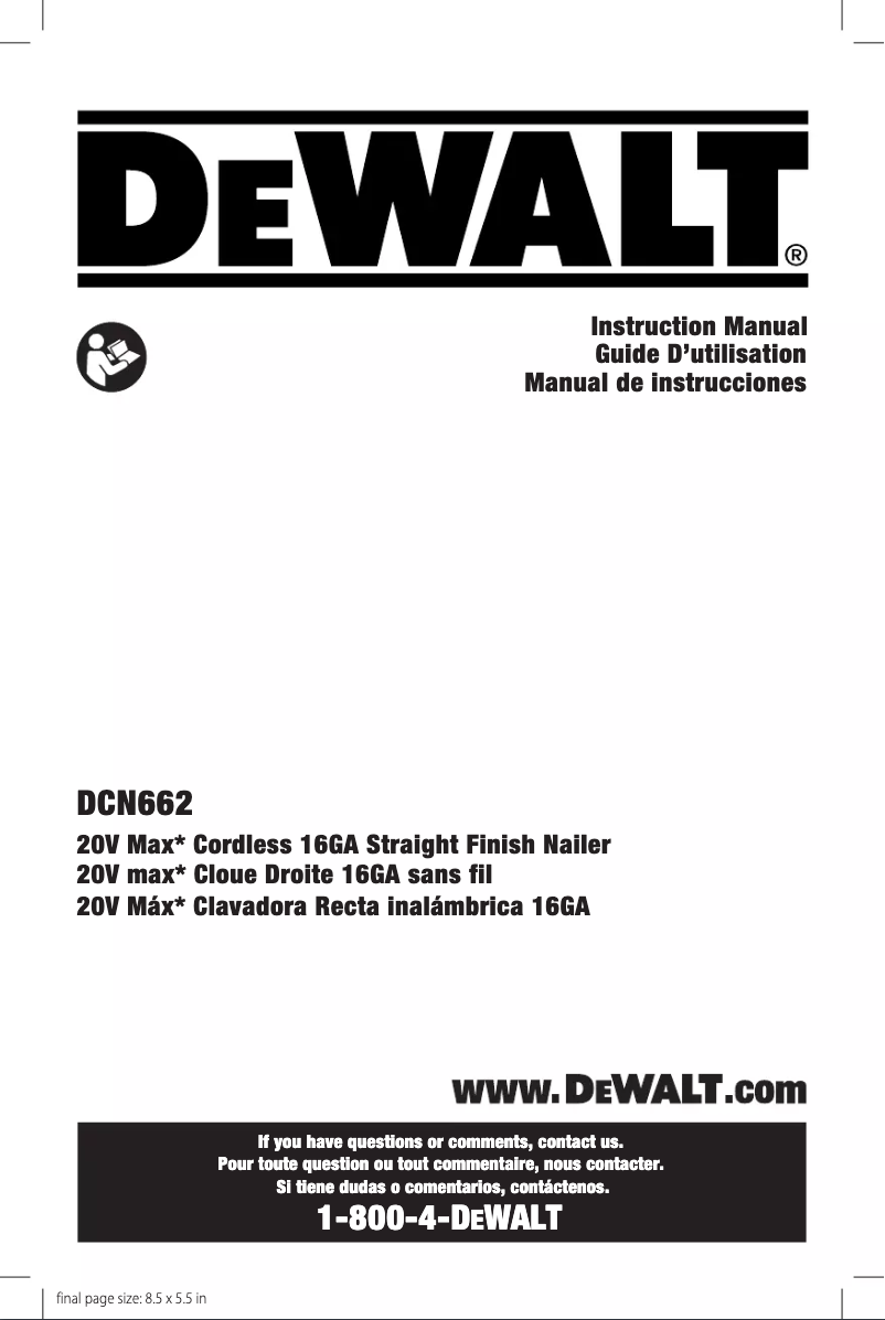 Página 1 del manual Manual de usuario DeWalt DCN662B