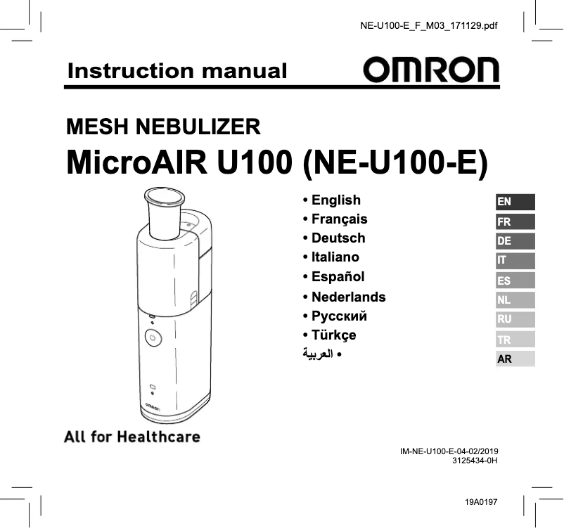 Página 1 del manual Manual de usuario Omron MicroAIR U100
