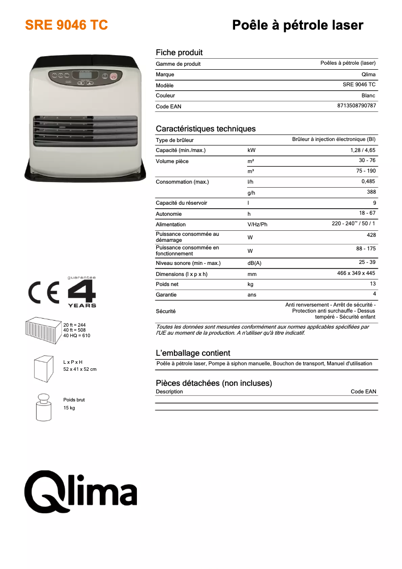 Imagen de la primera página del manual del dispositivo SRE 9046 TC