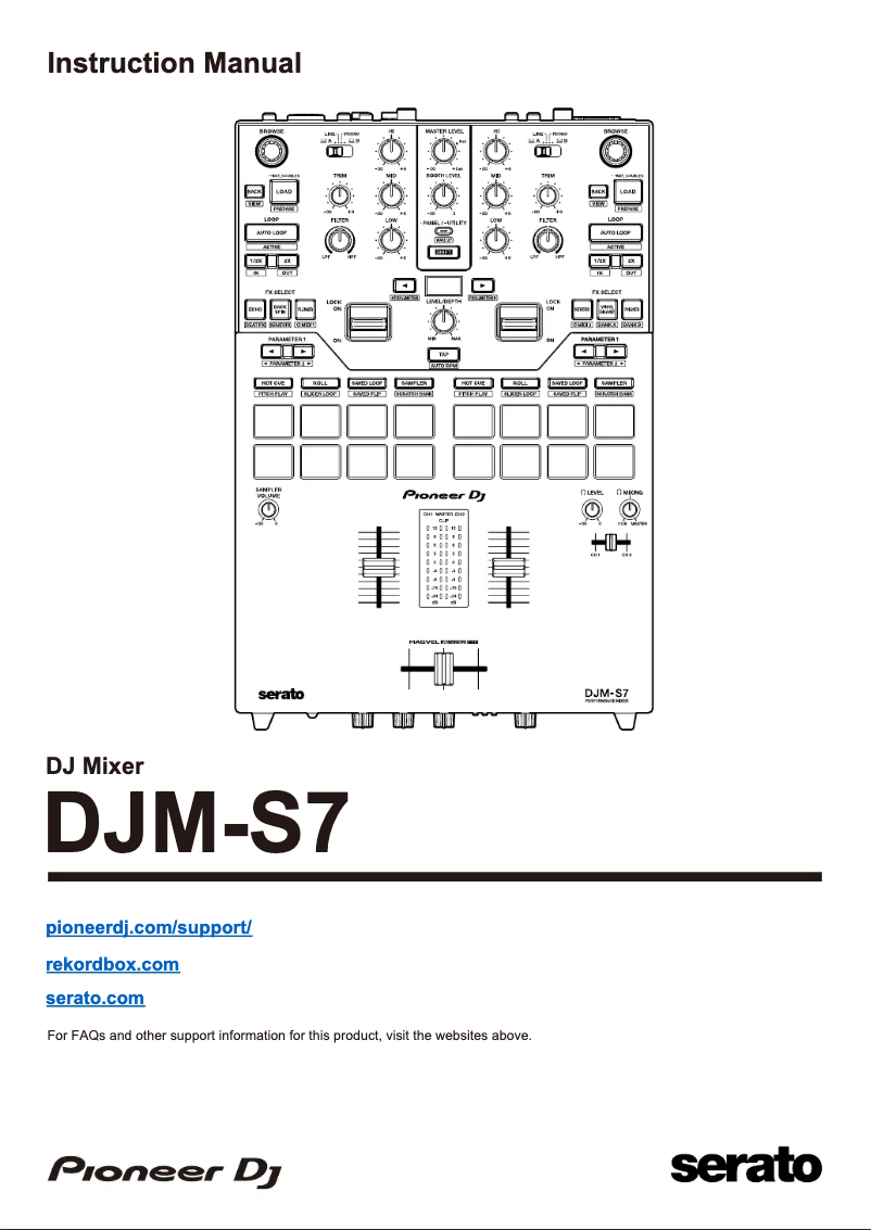 Imagen de la primera página del manual del dispositivo DJM-S7