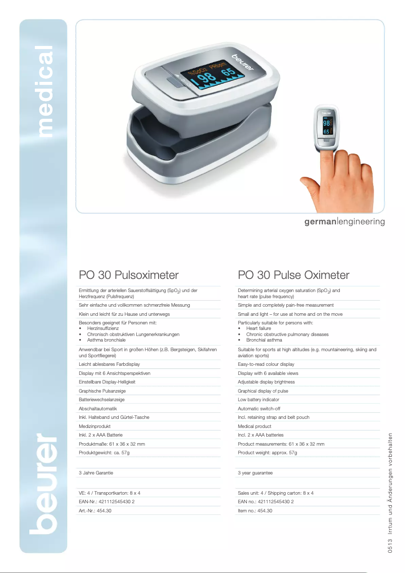 Imagen de la primera página del manual del dispositivo PO 30