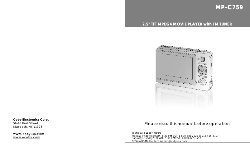 Imagen de la primera página del manual del dispositivo MPC759
