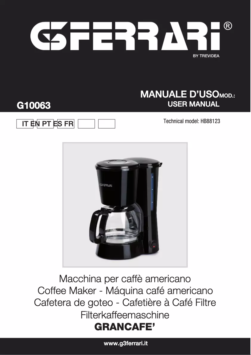 Página nº 1 - Manual de usuario G3 Ferrari Grancafè G10063