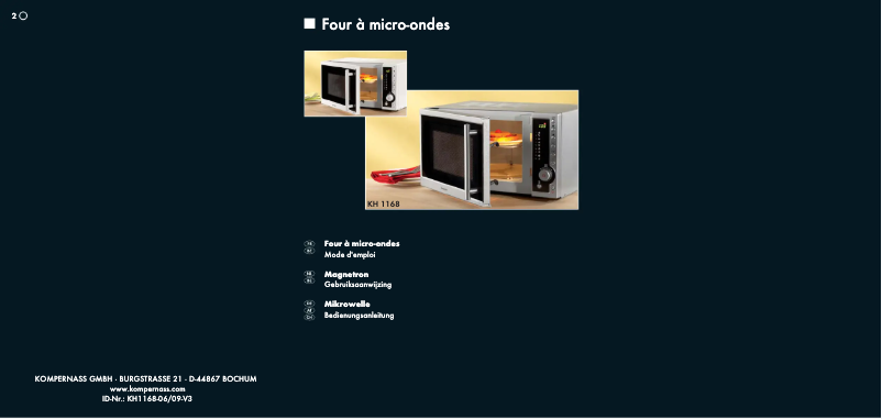 Imagen de la primera página del manual del dispositivo KH 1168