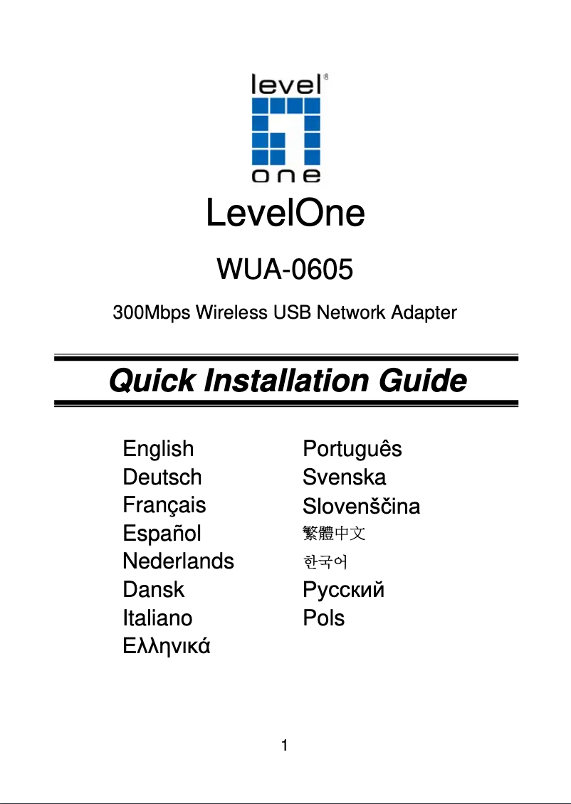 Página 1 del manual Manual de usuario LevelOne WUA-0605