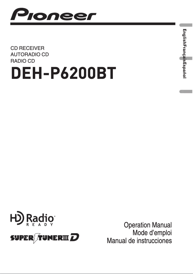 Imagen de la primera página del manual del dispositivo DEH-P6200BT