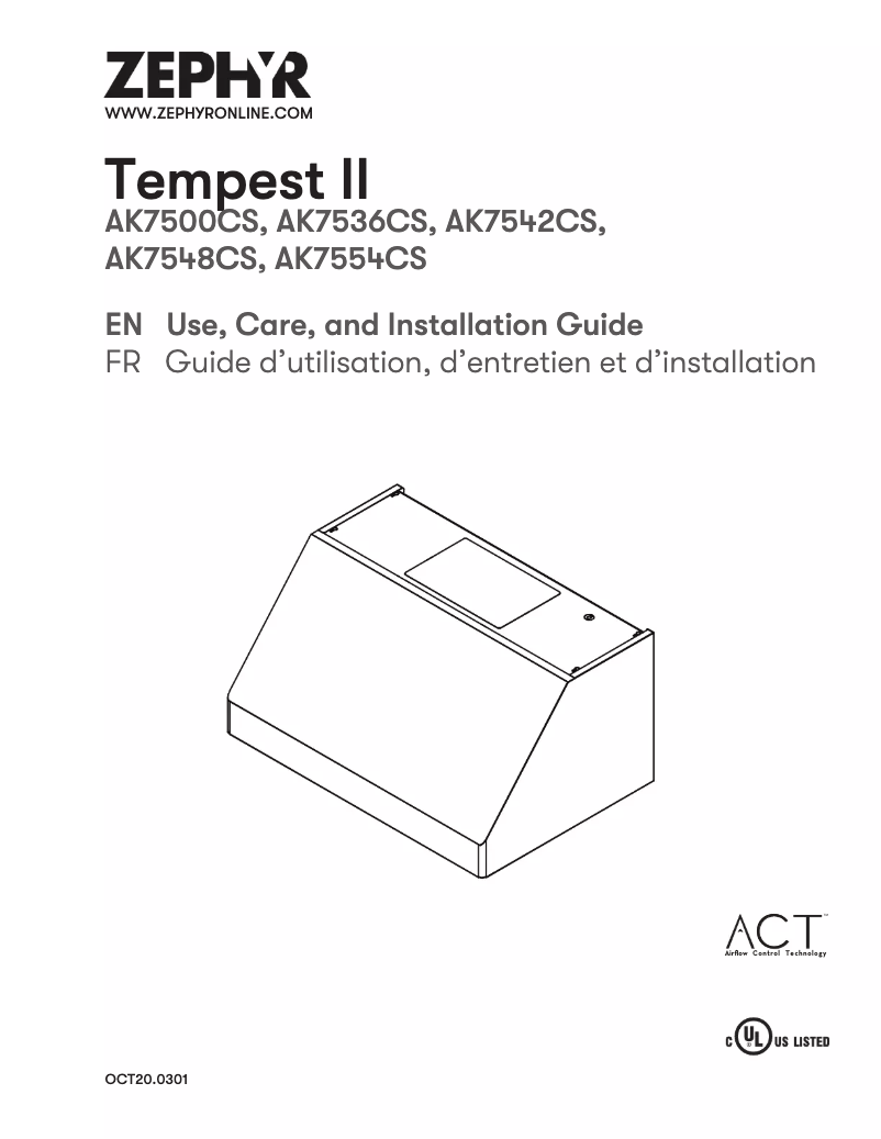 Página 1 del manual Manual de usuario Zephyr Tempest II AK7500CS