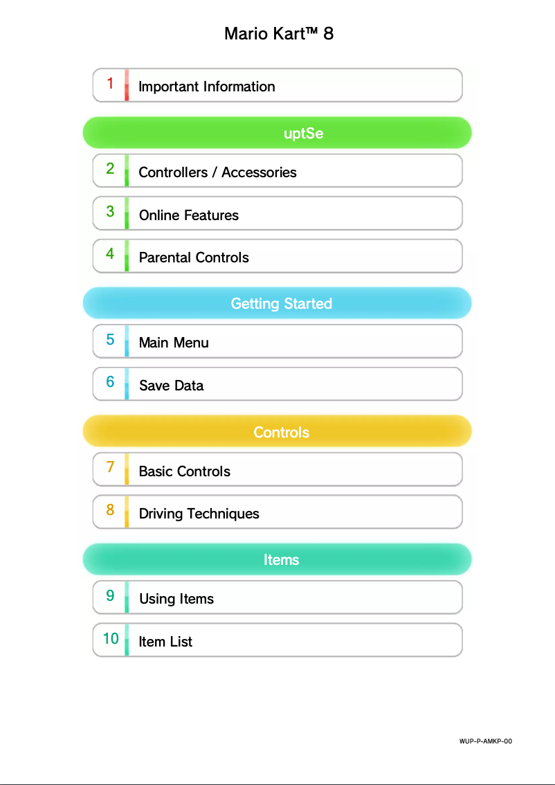 Página nº 1 - Manual de usuario Nintendo Mario Kart 8 (Wii U)