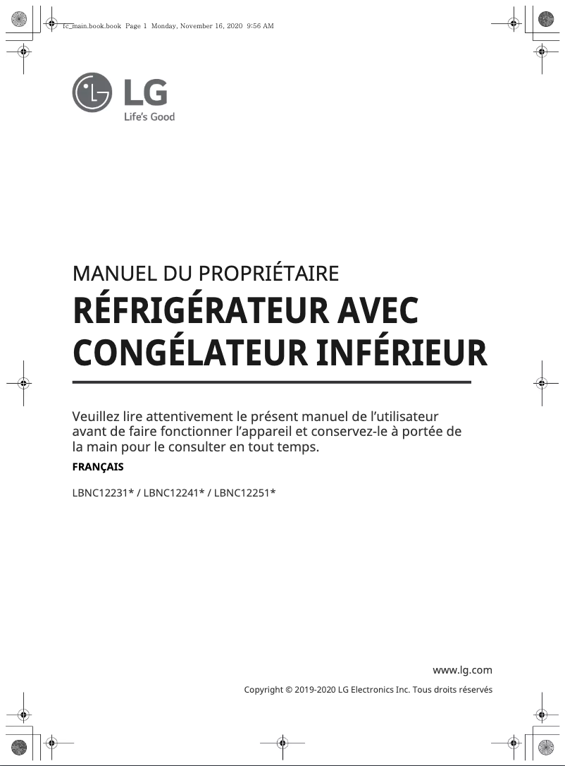 Página nº 1 - Manual de usuario LG LBNC12231W