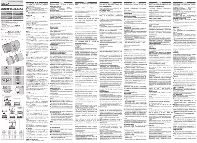 Página nº 1 - Manual de usuario Sigma 150mm f/2.8 EX DG APO Macro OS HSM Nikon