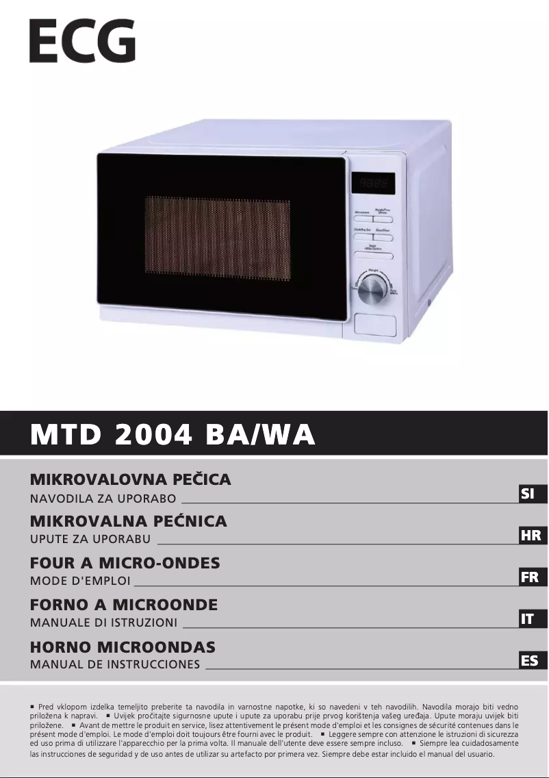 Página 1 del manual Manual de usuario ECG MTD 2004 BA