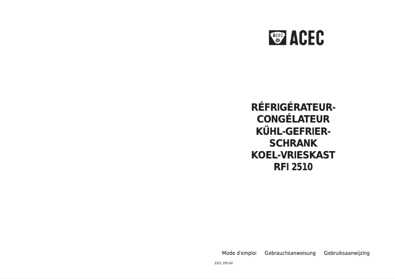 Imagen de la primera página del manual del dispositivo RFI 2510