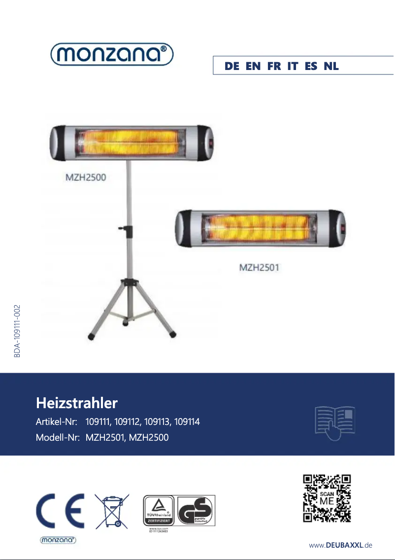 Página 1 del manual Manual de usuario Monzana MZH2500