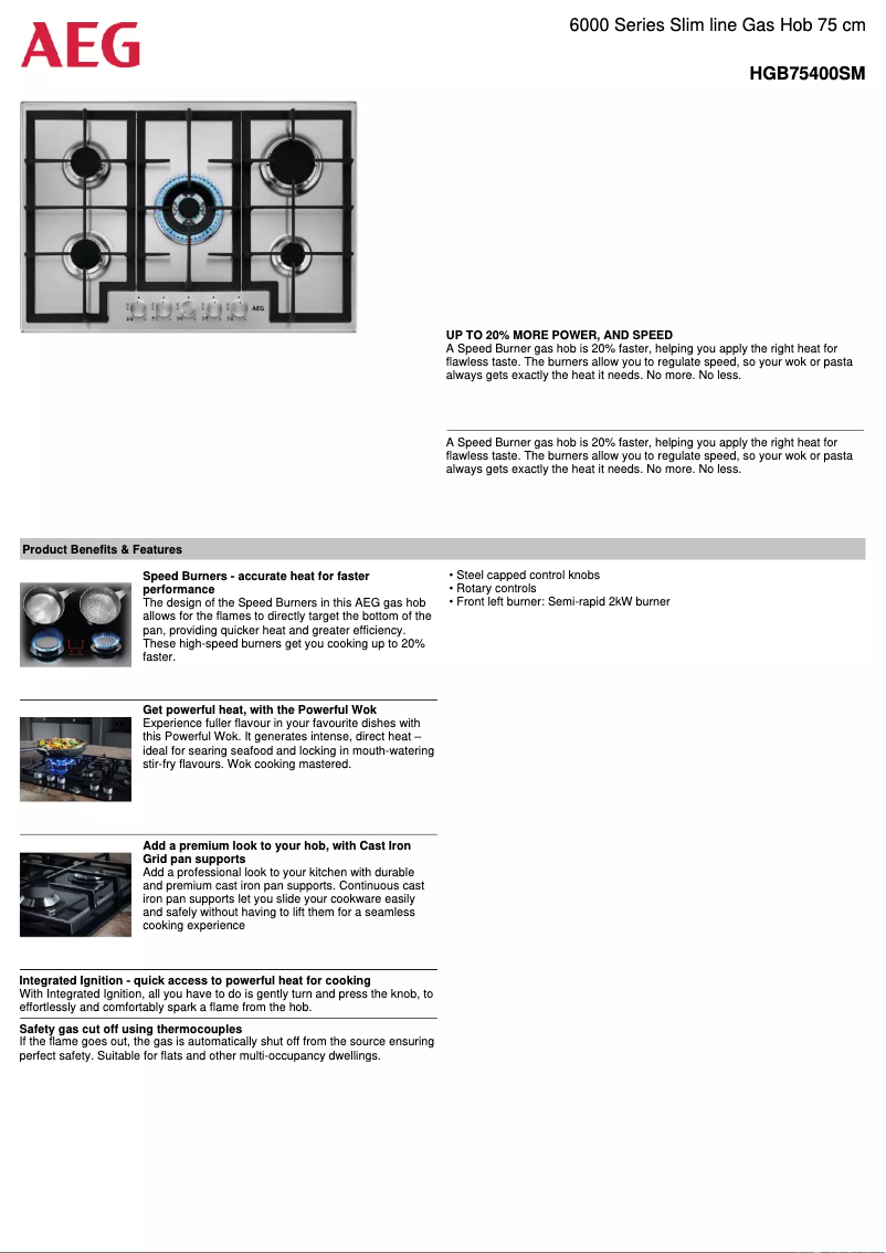 Imagen de la primera página del manual del dispositivo HGB75400SM