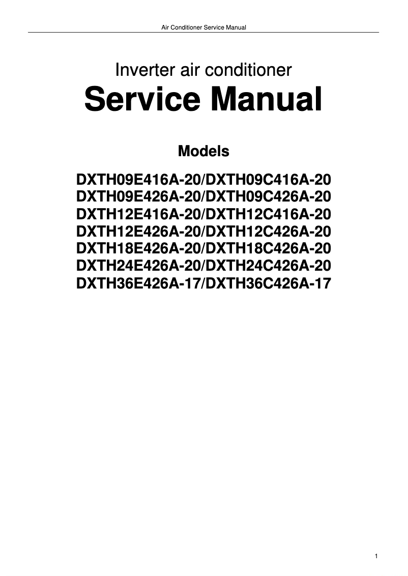 Página 1 del manual Manual de usuario Daizuki DXTH36X426A-17