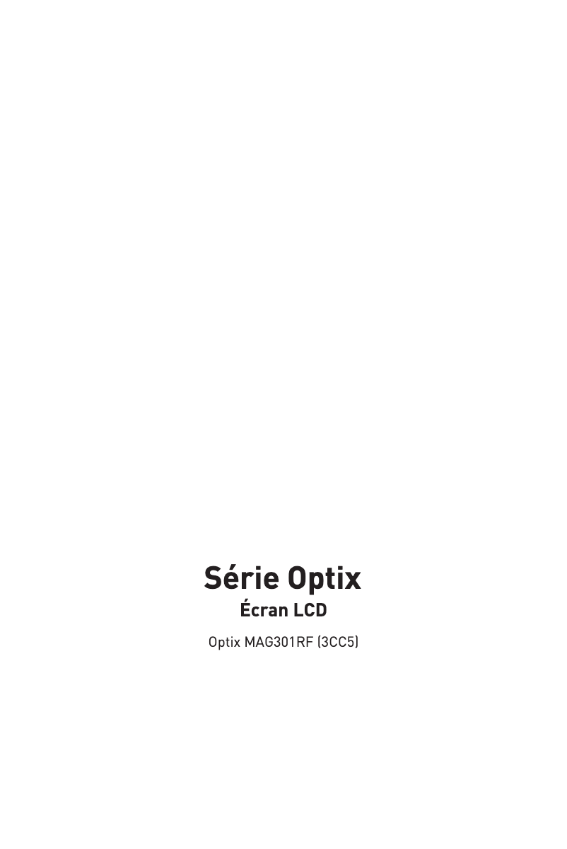 Página nº 1 - Manual de usuario MSI Optix MAG301RF