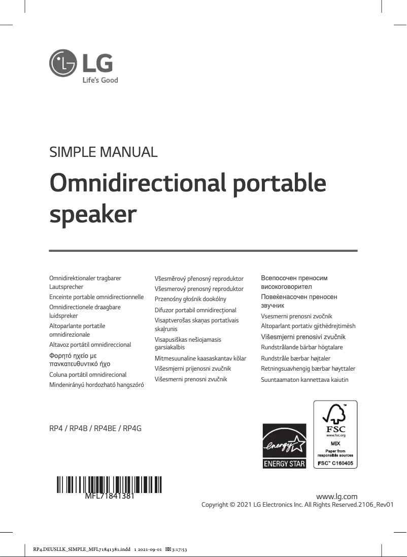 Página nº 1 - Manual de usuario LG XBOOM 360 RP4B